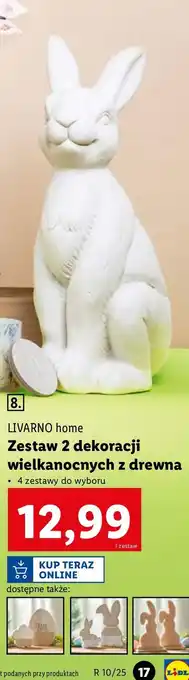 Lidl Dekoracje wielkanocne z drewna Livarno Home oferta