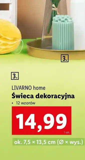 Lidl Świeca dekoracyjna 7.5 x 13.5 cm Livarno Home oferta