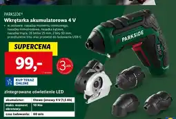 Lidl Wkrętarka akumulatorowa 4v Parkside oferta