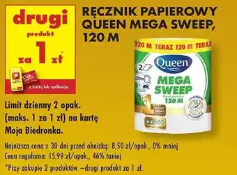 Biedronka Ręcznik papierowy Queen Mega Sweep 120m oferta