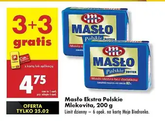 Biedronka Masło ekstra Mlekovita Polskie oferta