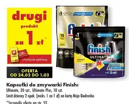 Biedronka Tabletki do zmywarek lemon Finish Ultimate Plus oferta