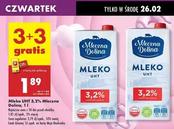 Biedronka Mleko 3.2% Mleczna Dolina oferta