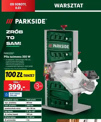 Lidl Piła taśmowa 350 w Parkside oferta