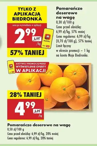 Biedronka Pomarańcze deserowe oferta