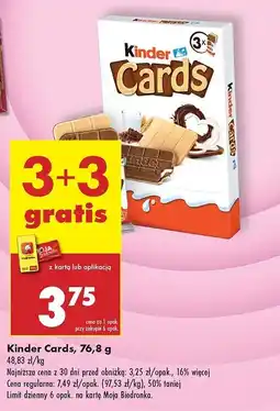 Biedronka Herbatniki z czekoladą Kinder Cards oferta