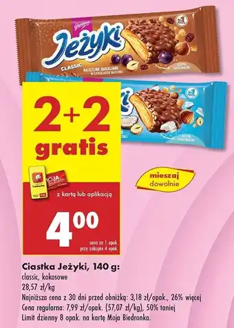 Biedronka Ciastka classic Jeżyki oferta