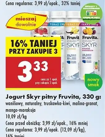 Biedronka Jogurt mango marakuja Fruvita Skyr oferta