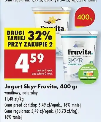 Biedronka Jogurt skyr waniliowy Fruvita Skyr oferta