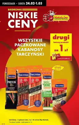 Biedronka Kabanosy drobiowe paluszki Tarczyński Exclusive oferta