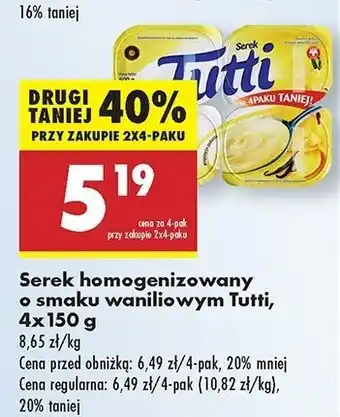 Biedronka Serek wanilia Tutti oferta