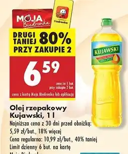 Biedronka Olej rzepakowy Kujawski oferta