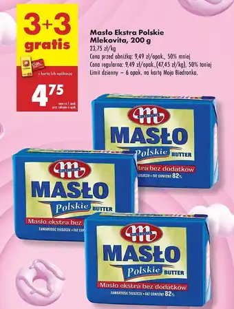 Biedronka Masło Ekstra Polskie Mlekovita 200g oferta