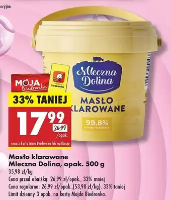 Biedronka Masło klarowane Mleczna Dolina 500g oferta