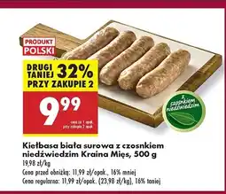 Biedronka Kiełbasa biała surowa z czosnkiem niedźwiedzim Kraina Mięs oferta