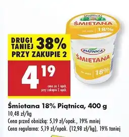 Biedronka Śmietana 18% Piątnica oferta