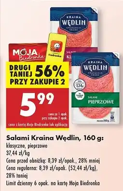 Biedronka Salami pieprzowe Kraina Wędlin oferta