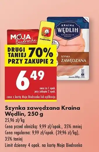 Biedronka Szynka zawędzana Kraina Wędlin oferta