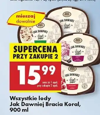 Biedronka Lody z jogurtem i sosem czarnej porzeczki Bracia Koral Jak Dawniej oferta