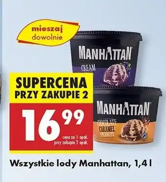 Biedronka Lody chocolate & caramel with peanuts Manhattan (Nestle) oferta