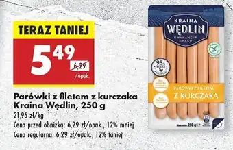 Biedronka Parówki z filetem kurczaka Kraina Wędlin oferta