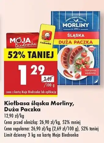 Biedronka Kiełbasa śląska Morliny oferta