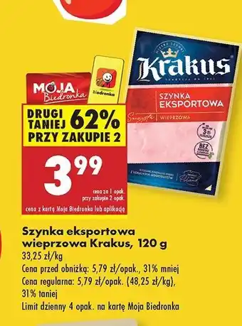 Biedronka Szynka eksportowa Krakus Animex oferta