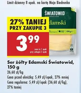 Biedronka Ser edamski Światowid oferta