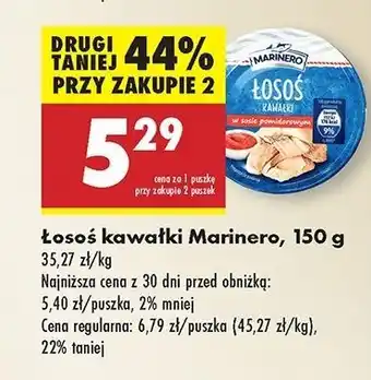 Biedronka Łosoś kawałki w sosie pomidorowym Marinero oferta