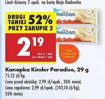 Biedronka Baton Kinder Paradiso oferta