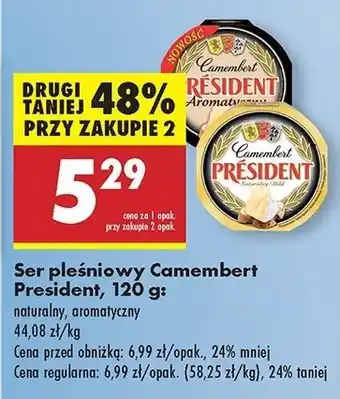 Biedronka Ser camembert aromatyczny President oferta