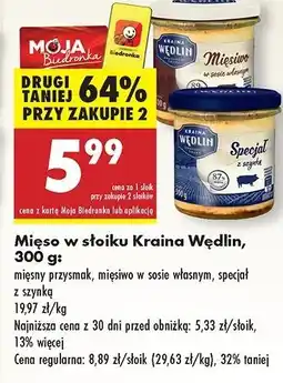 Biedronka Mięsiwo w sosie własnym Kraina Wędlin oferta