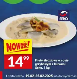 Twój Market Filety śledziowe w sosie grzybowym z kurkami Seko oferta