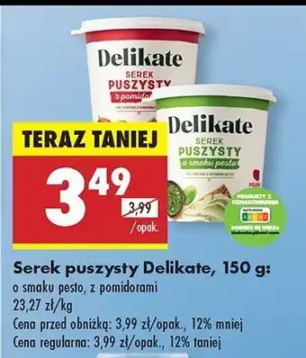 Biedronka Serek puszysty o smaku pesto Delikate oferta