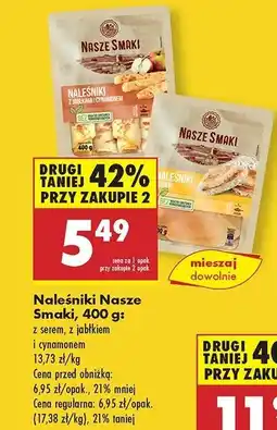 Biedronka Naleśniki z serem i rodzynkami Nasze Smaki oferta