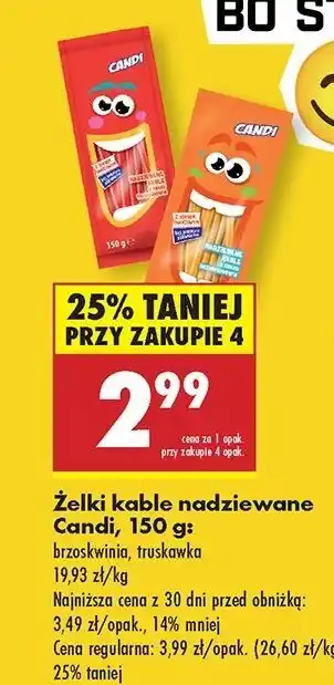 Biedronka Żelki kable truskawkowe Candi (Biedronka) oferta