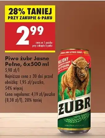 Biedronka Piwo Żubr 1768 oferta