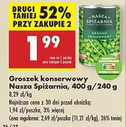 Biedronka Groszek konserwowy Nasza Spiżarnia oferta