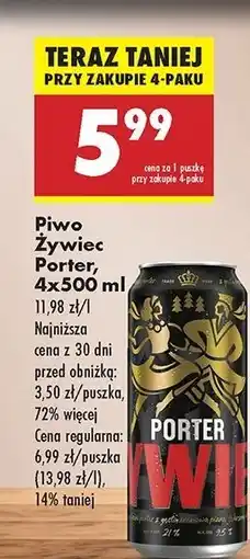 Biedronka Piwo Żywiec Porter oferta