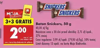 Biedronka Baton Snickers oferta