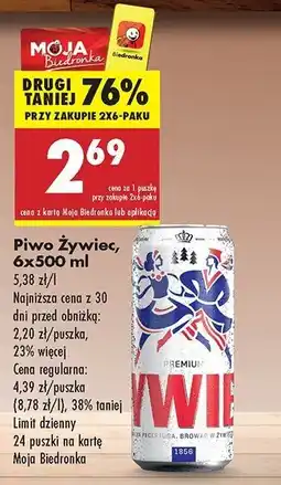 Biedronka Piwo Żywiec Jasne Pełne oferta