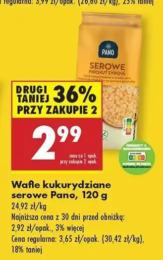 Biedronka Wafle kukurydziane serowe Pano oferta