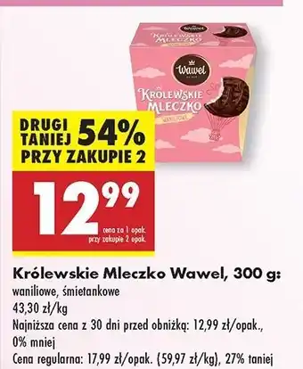 Biedronka Królewskie mleczko śmietankowe Wawel Mleczko oferta