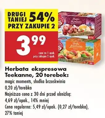 Biedronka Herbata słodka brzoskwinia Teekanne oferta