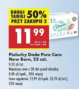 Biedronka Pieluchy 1 newborn Dada Pure Care oferta