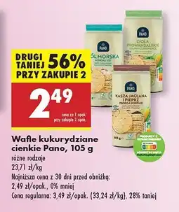 Biedronka Wafle kukurydziane z solą morską Pano oferta