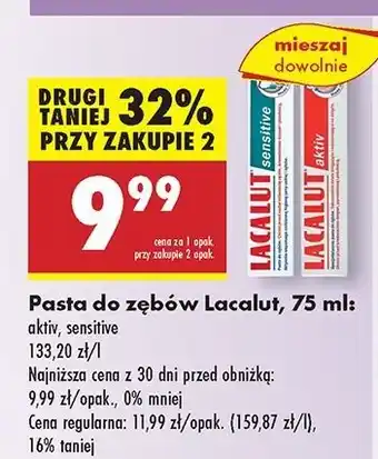 Biedronka Pasta do zębów Lacalut Aktiv oferta