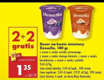 Biedronka Deser na bazie śmietany z sosem o smaku szarlotki Dessella oferta