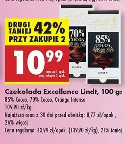 Biedronka Czekolada orange intense Lindt Excellence oferta