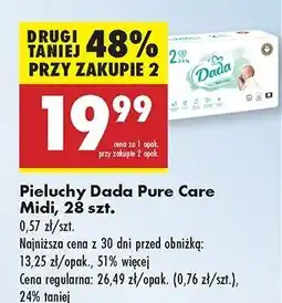 Biedronka Pieluchy midi 2 Dada Pure Care oferta